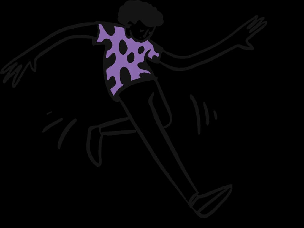 Person grooving with excitement
