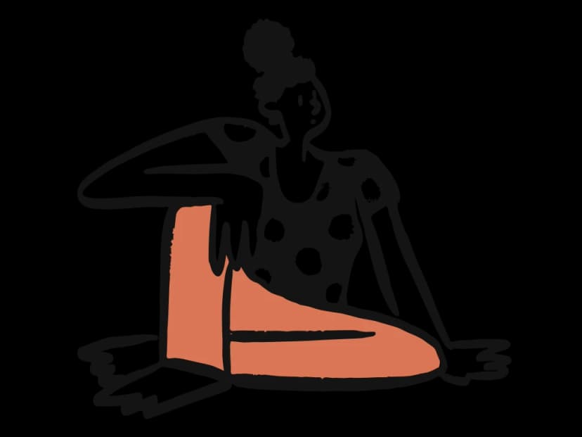 Person sitting and evaluating options